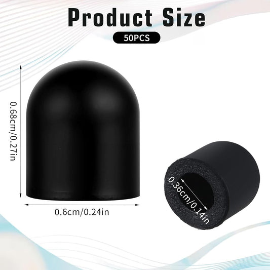 50Pcs Replacement Nibs for Touch Screen Pen, Rubber Tips for Stylus Pens, Soft, No Scratches, Sensitivity and Precision, Universal Stylus Ends (0.24inch/6mm)