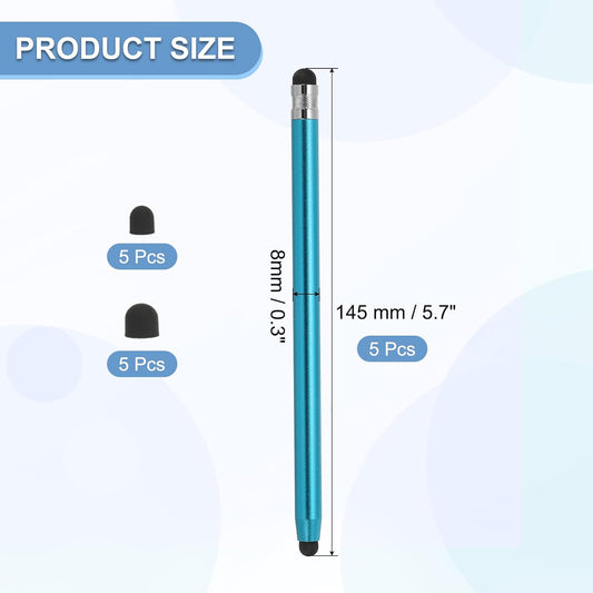 PATIKIL 5 Pcs Stylus Pens for Touch Screens, 2 in 1 High Sensitivity Universal Pen Capacitive Stylus for Phone Tablets Laptop Touch Screen Devices, Blue