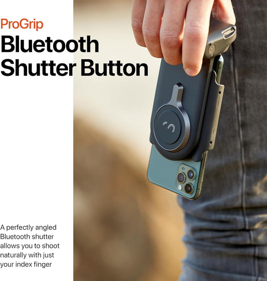 ShiftCam ProGrip Starter Kit – DSLR-Style Phone Camera Grip with Built-in Powerbank, Wireless Shutter Button and Qi Charging, Freestanding Dock & Tripod Mount – Compatible w/Android & iPhone