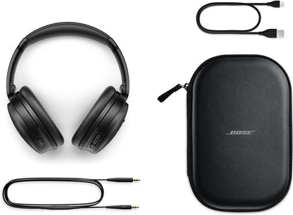 Bose QuietComfort Bluetooth Headphones, Wireless Headphones with Active Over Ear Noise Cancelling and Mic, Deep Bass, Up to 24 Hours of Playtime, Black