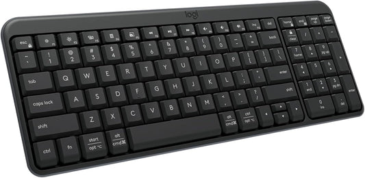 Logitech K250 Bluetooth Keyboard with Numpad, Easy Connectivity, Compact Wireless Keyboard Made with Recycled Plastic, Spill-Resistant, Comfortable Keys - Windows/MacOS - Graphite