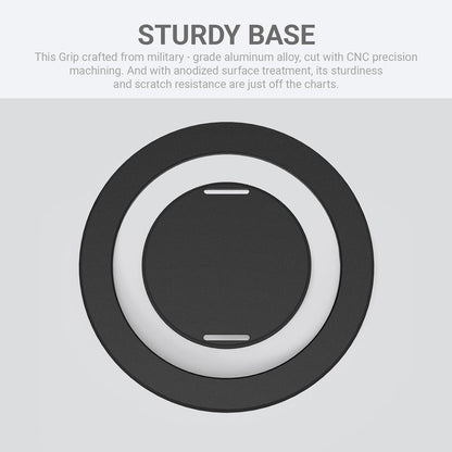 Grat 3 Lite Magnetic Phone Loop, [Nylon-core Silicone Strap] 360° Rotatable Phone Grip, Detachable Finger Holder Compatible with Magsafe for iPhone 16 15 14 13 12 Pro/max, Black