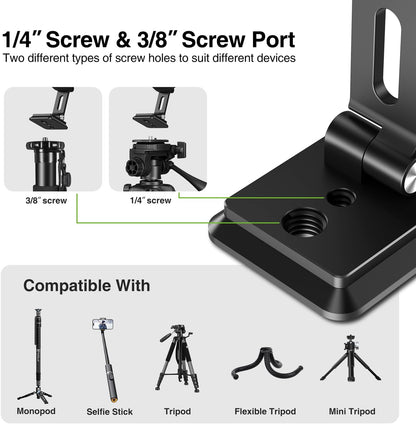 elitehood Aluminum Magsafe iPhone Tripod Mount with Arca Port, Magnetic Phone Mount for Tripod with 1/4" 3/8" Screw Adapter, Cell Phone Holder Stand for Video Recording Live Streaming Vlogging