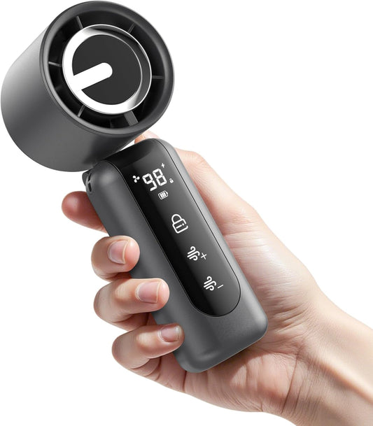 Portable Handheld Mini Fan,Speed(1-100) Adjustable Turbo Personal Fan,4000mAh Battery Rechargeable,AI Digital Display,Gifts for Women Men Camping Travel Summer Outdoor