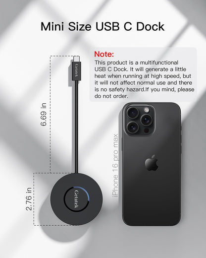 USB C Hub, 7 Ports Type C Multiport Adapter with Dual 4K HDMI, 100W PD Charging, 2* USB 3.0 5Gbps Port,Gigabit Ethernet, TF Card Reader, for MacBook Air, MacBook Pro (USB C Dock Dual HDMI)