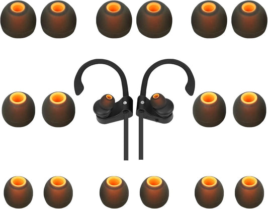 Earbud Tips Ear Bud Tips Soft Anti Slip Washable and Reusable Silicone Replacement Earbud Tips Fit Most in-Ear Earbuds(Inner Hole 3.8mm -5.1mm) 18pcs S M L