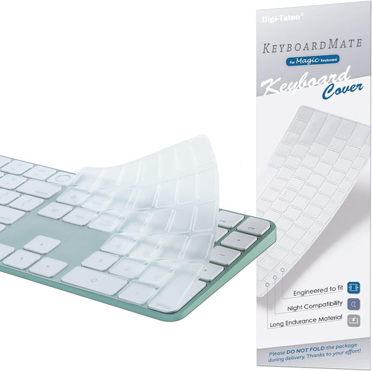 [Not for 2024 Release A3119] Keyboard Cover for iMac Magic Keyboard (Model A2520, Touch ID, with Numeric Key) - Ultra Thin, Protective and Clear Keyboard Cover Protector Skin