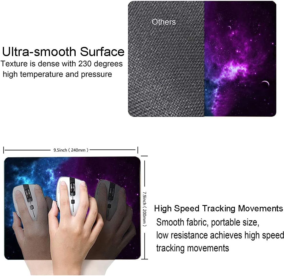 IMAYONDIA Nebula Galaxy Mouse Pad - Universe Square Waterproof Non-Slip Rubber Base for Computer Laptop