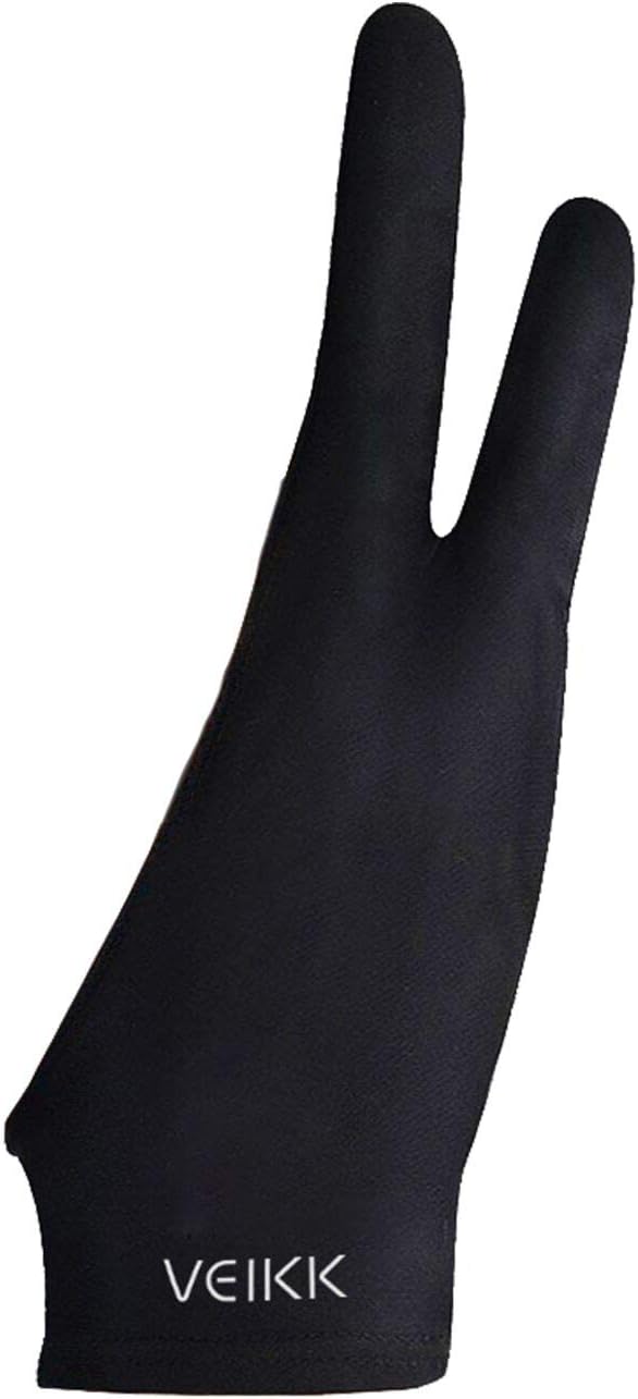 VEIKK Artist Glove for Drawing Tablet Free Size, 1 Unit for Left-Handed or Right-Handed- Black