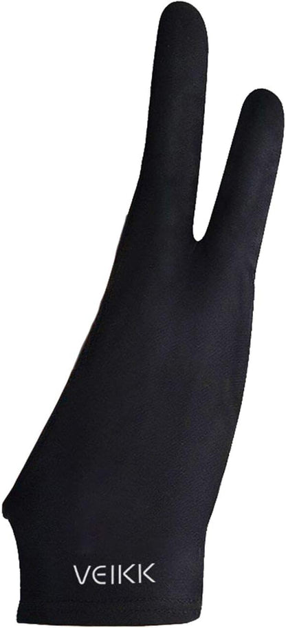 VEIKK Artist Glove for Drawing Tablet Free Size, 1 Unit for Left-Handed or Right-Handed- Black