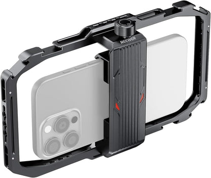 NEEWER Universal Phone Cage, Smartphone Video Rig with Quick Release Mounts Cold Shoes for Videomaker Filmmaking TikTok Vlogging Phone Video Stabilizer Holder Compatible with iPhone Samsung, PA039