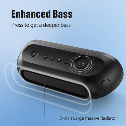 DOSS SoundBox Pro+ P300 Bluetooth Speaker with 40W Stereo Sound, Extra Bass, IPX6 Waterproof, TWS Pairing, Diverse Lights Show, 20H Playtime, Portable for Party, Camping, Beach