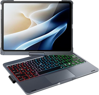 doqo for iPad Air 11 and iPad Pro 11 case with Keyboard,360° Rotatable Keyboard case for iPad Air 11 M3/M2,air 5th,4th 10.9,iPad Pro 11(4th,3rd,2nd,1st Gen) with Multi-Touch Trackpad (Gray)