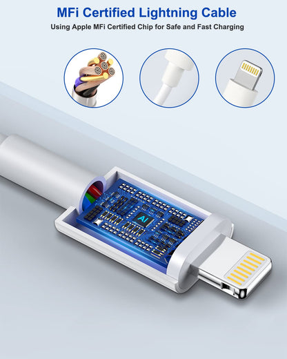 [Apple MFi Certified]6FT iPhone Fast Charger Cord,2Pack USBC i Phone Charge 20W PD USB C Fast Wall Charger Block Lightning Fast Charging Cable for iPhone 14/Pro/Pro Max/Plus/13/12/11/XS/XR/SE2022/iPad