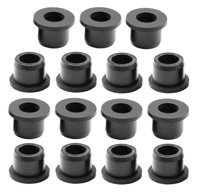 15 pcs 9/16" Drill Hole，3/8" ID Black Silicone Top hat Rubber Grommets for Wiring，Automotive，Firewall，Hole Plug，Desk，Screw，Water and Gas Pipe，Drain，House Siding，Cable Bushing，Glass，Wire Plug