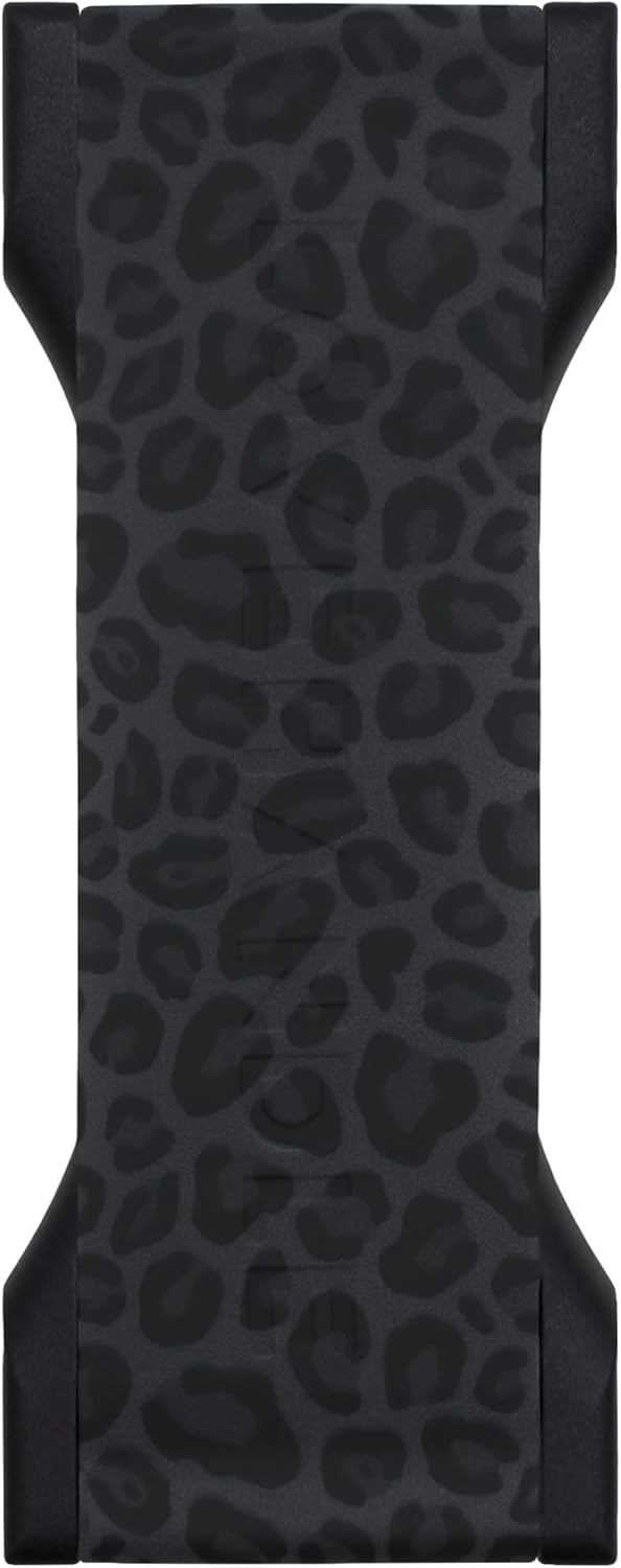 LOVEHANDLE PRO Premium Phone Grip - Silicone Phone Strap - Magnetic Phone Mount and Kickstand for Smartphone and Tablet - Black Leopard