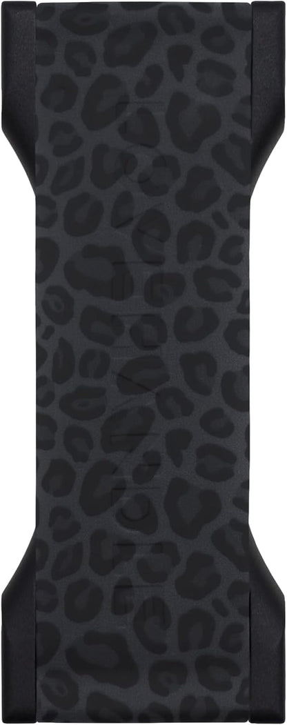 LOVEHANDLE PRO Premium Phone Grip - Silicone Phone Strap - Magnetic Phone Mount and Kickstand for Smartphone and Tablet - Black Leopard