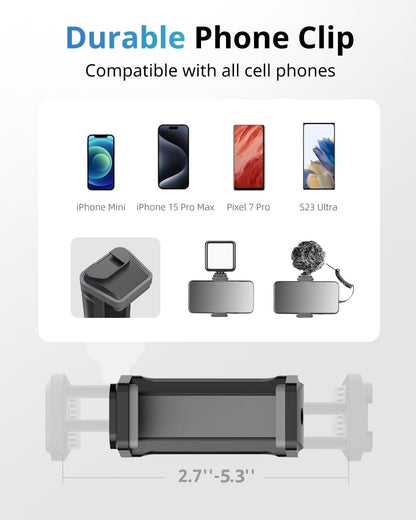 UBeesize Camera Tripod with Remote, Flexible Tripod Stand with Phone Holder and Action Camera Mount Adapter for iPhone Samsung Cellphones, Canon Nikon Sony Cameras