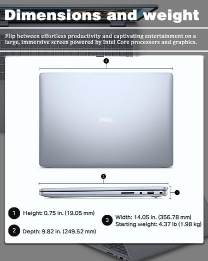 Dell Inspiron 16 Business Laptop - 16'' Touchscreen FHD+ Dsiaplay, Intel 10-Core 7 150U(Up to 5.4GHz) Express Charge, Backlit Keyboard, Windows 11 pro, Fingerprint (16GB RAM | 1TB SSD