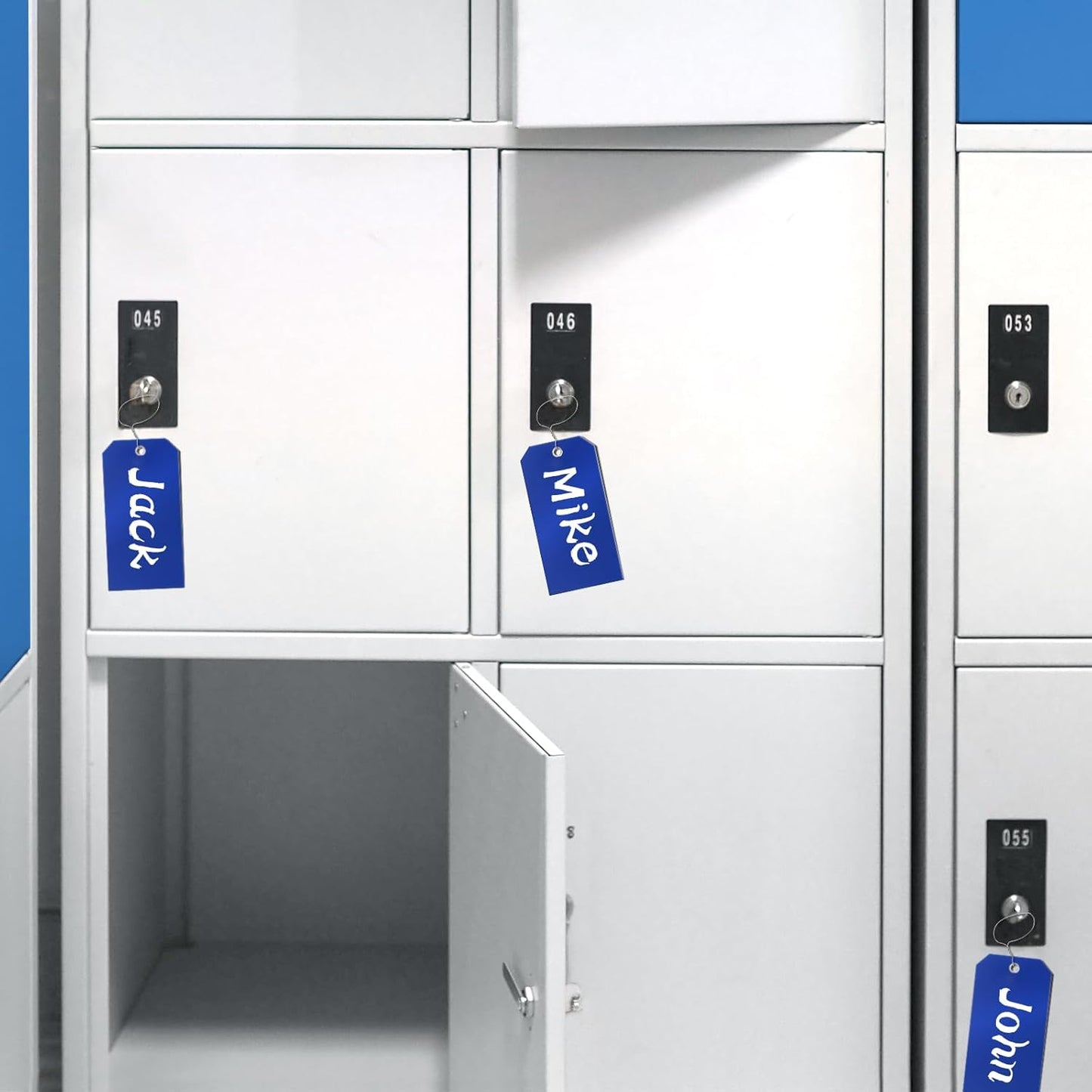 100 Pieces Plastic Shipping Tags with Wires Blank Labeling Tags Waterproof Hang Tags with Reinforcement Hole Durable Wire Tags Labels Stacking Tags for Equipment Parts (Dark Blue, 6 1/4" x 3 1/8")