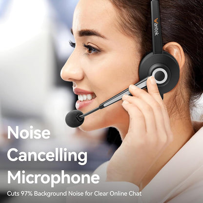 USB-A/USB C/3.5mm Jack 3-in-1 PC Headset, Wired & Noise with Noise-Cancelling Microphone for Laptop - Type-C Computer Headphones with Mic in-line Control for Home