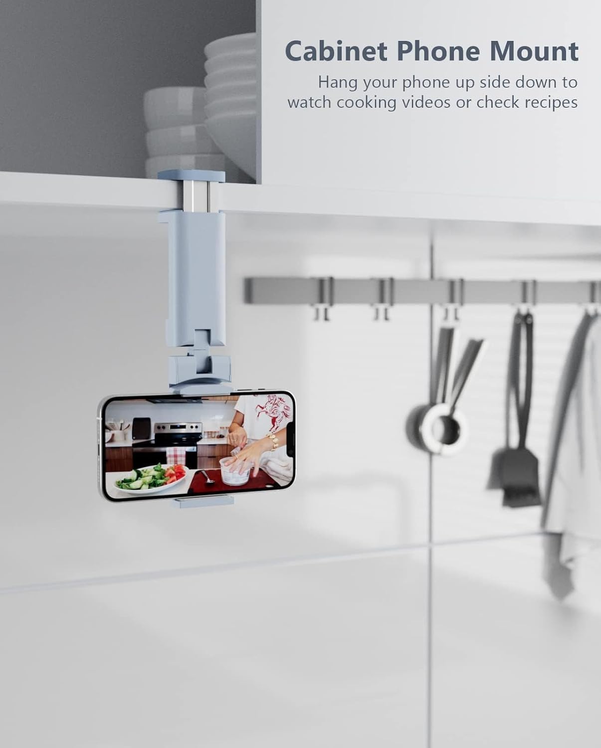 Airplane Travel Essentials Phone Holder, Universal Handsfree Phone Mount for Flying with 360 Degree Rotation, Travel Accessory, MiiKARE Travel Must Haves Phone Stand for Desk, Table -Blue