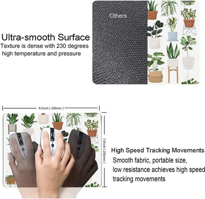 Mouse Pad, Pot Plant Mouse Pad, Mouse Mat Waterproof Non-Slip Rubber Base MousePads