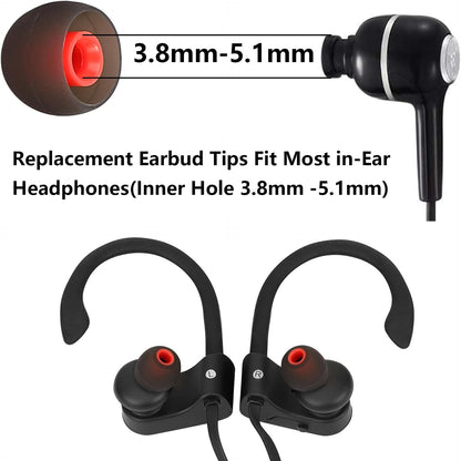 Silicone Replacement Earbud Tips Earbud Covers Ear Tips Fit for in-Ear Headphones (Inner Hole 3.8mm -5.1mm) Earbud Replacement Tips 9 Pairs