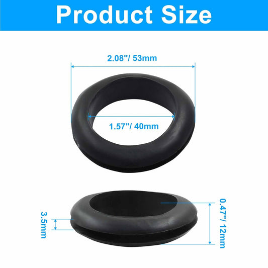 12 Pcs Rubber Grommets, 1-9/16" Inside Diameter 1-3/4" Drill Hole Rubber Wire Grommets O Ring Grommets for Wire, Firewall, Cables, Plugs, Automotive