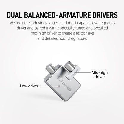 Xvive T9 in-Ear Monitor Headphones Dual Knowles BA Drivers IEM for Studio, Band Rehearsal, Live Performance (T9)