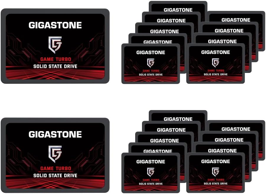 GIGASTONE SATA SSD 128GB (20-Pack) 2.5 inch SSD 520MB/s Upgrade Laptop PC Memory and Storage PS4 HDD Replacement 2.5" Internal Solid State Hard Drives SATA III SLC Cache 3D NAND Game Turbo Performance
