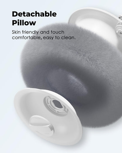 Viozon Tablet Stand Pillow, Compatible with 4.7"-13" Phone/Tablet, iPad, iPhone, Samsung, Google, Kindle, 360°Adjustable Phone Holder for Bed with Soft Plush Fabric, and Detachable Bowl, Grey