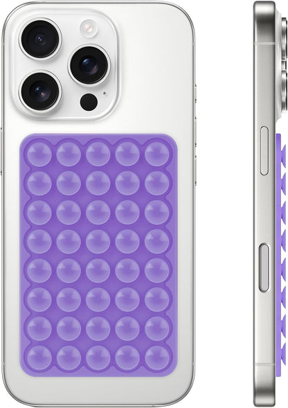 Silicone Suction Phone Case Mount, Non Slip Suction Cup Phone Mount, Phone Accessories Holder for Selfies and Videos, Silicon Adhesive Phone Stand Sticky for Cell Phone Purple