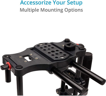 Power DSLR Camera Cage with MB-600 Matte Box Combo Kit. 4x4 Filter Holders, Lenses up to 95mm Diameter, Supports 15mm Rods. for DSLR/DSLM Handheld Camera. (FC-CTH-01)