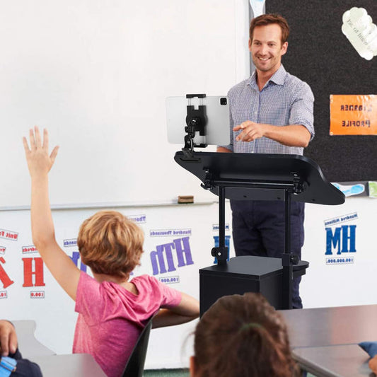 Clip Clamp Tablet Holder for Desk/Table/Glass Door/Desktop Baffle/Easel,Compatible with 7~12.9 inch iPad/Nexus/LG G Pads/Fire HD,360°Adjustment Aluminium Alloy Arm Metal Mount