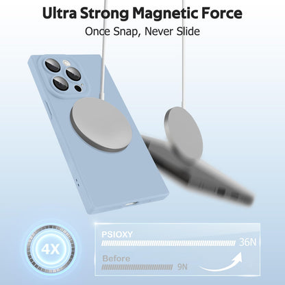Designed for iPhone 15 Pro Case Compatible with Magsafe Cover Camera Lens Protector Military Grade Protection Shockproof Soft TPU Slim Magnetic Phone Case for iPhone 15 Pro Blue