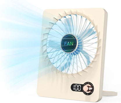 Mini Portable Fan, Silent Rechargeable Desk & Handheld with Adjustable Speeds & Angles, Long-Lasting Battery, Light Personal Wireless Cooling for Office, Bedroom, Classroom, Travel