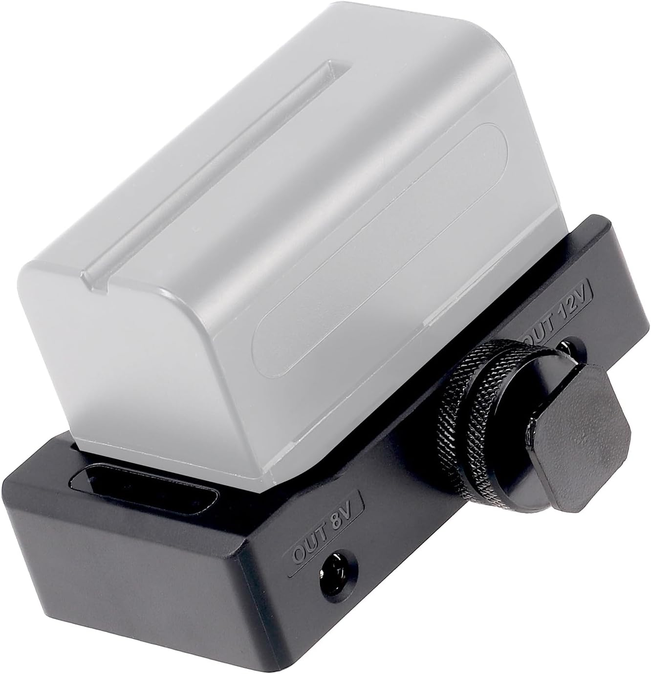 Foto4easy NP-F Battery Power Plate for NP-F970 NP-F960 NP-F770 NP-F550 NP-F570,DC 8V 12V USB-C Outputs 1/4" Cold Shoe Mount