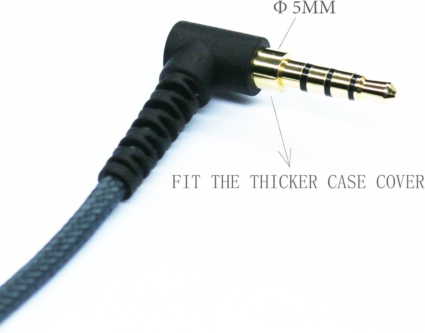 200cm(6ft) Right Angle 4 Pole 3.5mm 1/8 inch Male to 4 Pole 3.5mm 1/8 inch Female Stereo Audio Headphone Earphone Extension Cable Adapter Cord Tangle-Free Braided Wire