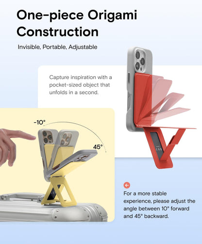 MOFT Phone Tripod Stand Selfie Stick for iPhone, Multi-Angles iPhone Stand, Lightweight & Portable Phone Holder, Strong Magnets, MOVAS Vegan Leather, Travel Essentials,Soothing Mist(Without Card Slot)