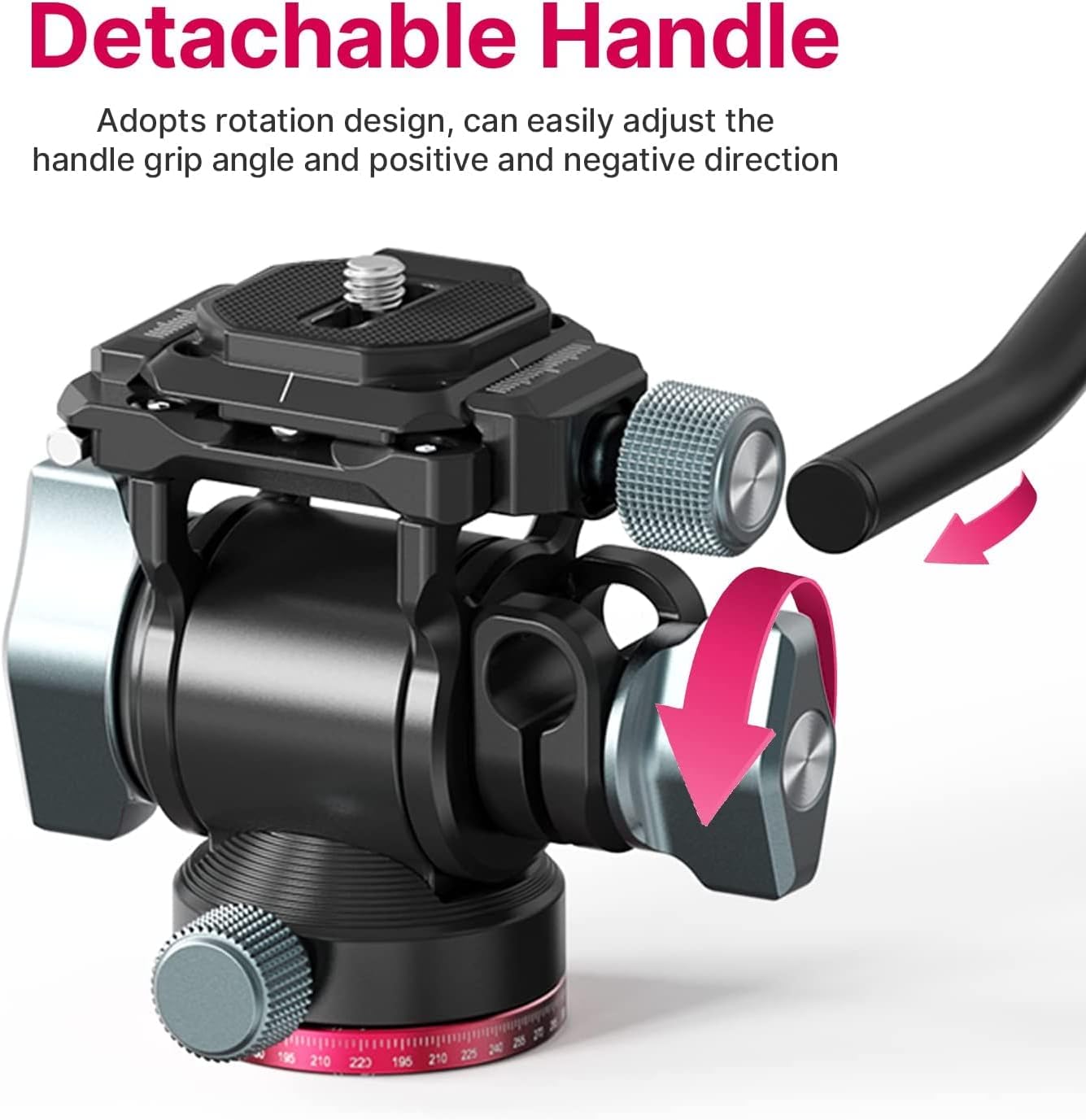 Video Fluid Head for Camera Tripod - ULANZI U-190 Mini Pan Tilt Head Small Panoramic Ball Head with Arca Swiss Quick Release Plate Lightweight Filming Equipment for Compact Camera Load up to 6.6lb/3kg