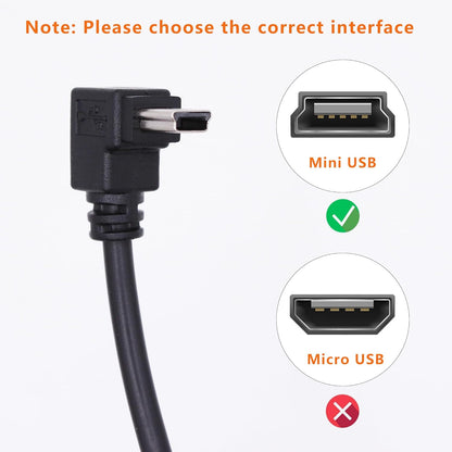 90 Degree Mini USB to USB A OTG Adapter Cable 5.5in Down Angle Mini USB 5-Pin Type B Male to USB Type A Female Adapter Cord for Digital Cameras,Black,14cm(2 Pack,Down)