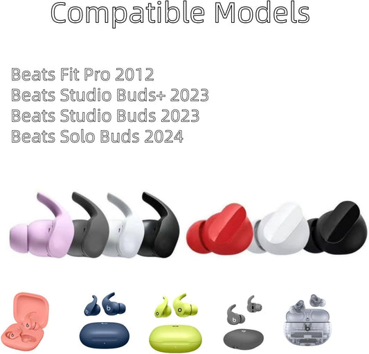 Replacement Ear Tips for Beats Fit Pro, Beats Studio Buds+, Beats Studio Buds, Beats Solo Buds Silicone Earbuds Washable Noise Isolation, Fit in The Charging Case, 6 Pairs S/M/L (Black)