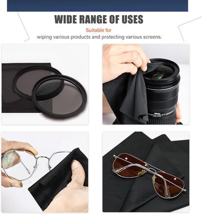 3 Pack Microfiber Liner Cleaning Cloth 13" with Screen Keyboard Imprint Protection, Laptop Keyboard Protector Compatible with MacBook Pro/AIR 13" and MacBook PRO 14"-Black