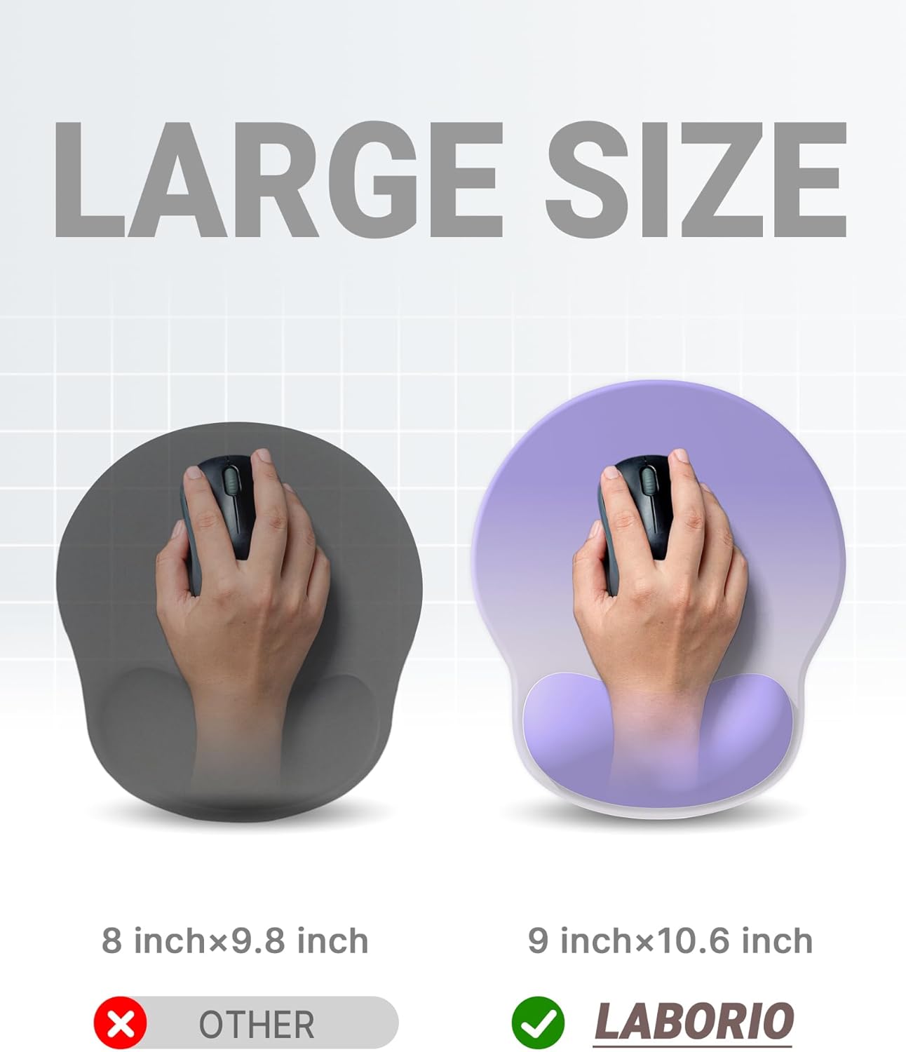 Ergonomic Mouse Pad Wrist Support, Comfortable Mouse Pad Wrist Rest, Relieve Wrist Pain Gel Mouse pad, Non-Slip Rubber Base Mousepad for Laptop, Computer(Gradient Dark Purple)