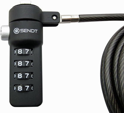Sendt Black Notebook/Laptop Combination Lock Security Cable