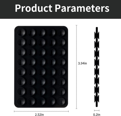 2 Pack Silicone Double-Sided Suction Grip – 40 Cups per Side, Strong Hold for iPhone, Galaxy, Pixel, Android – Hands-Free for Selfies & Videos (Black)