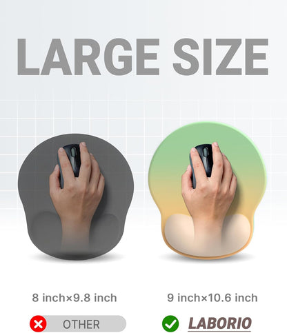 Ergonomic Mouse Pad Wrist Support, Comfortable Mouse Pad Wrist Rest, Relieve Wrist Pain Gel Mouse pad, Non-Slip Rubber Base Mousepad for Laptop, Computer(Gradient Yellow Green)