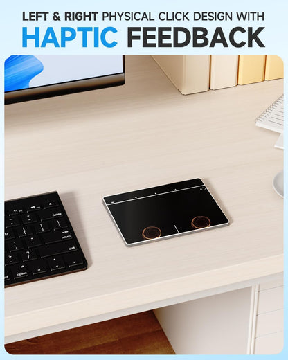 Wireless Bluetooth Trackpad for Windows 10/11, 3-in-1 Connectivity Modes, Support Multi-Touch Gestures, High Precision Control for PC & Laptop (Black)