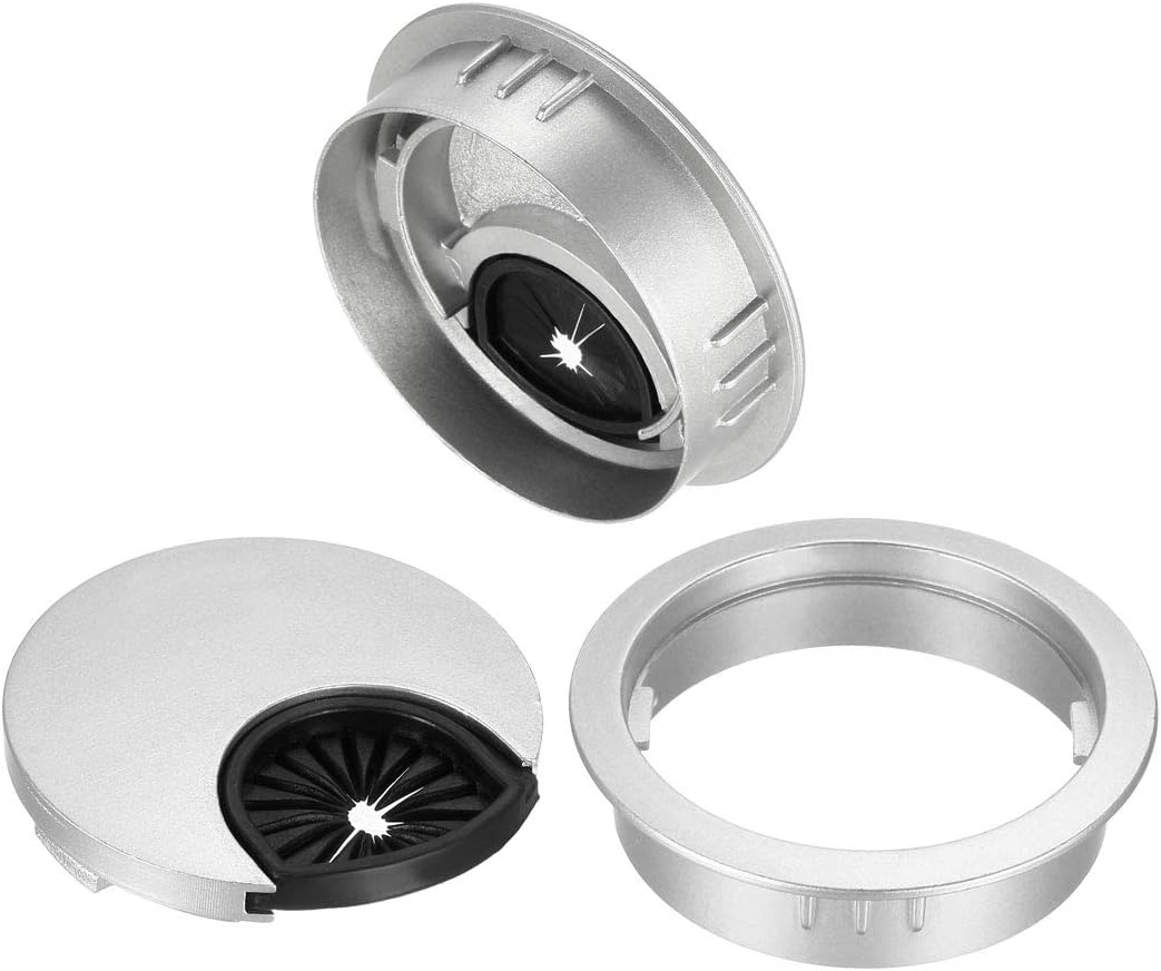 uxcell Cable Hole Cover, 2Inch/50mm Zinc Alloy Desk Wire Cord Cable Grommets Hole Cover for Office PC Desk Cable Cord Organizer, 4Pcs Silver Tone